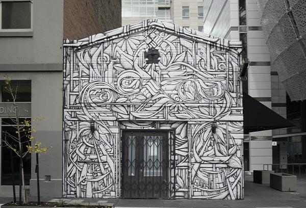 A unique house in the city.