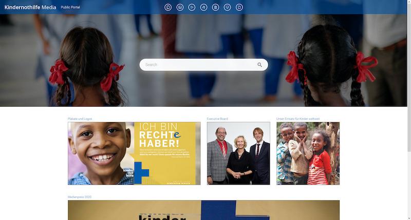 Screenshot des Public Portals Kindernothilfe Media