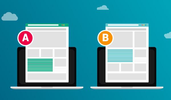 Zwei E-Mails in einem A/B-Test.