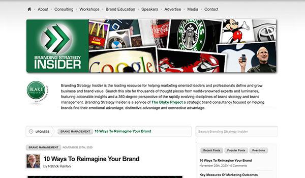 Die Webseite von Branding Strategy Insider.