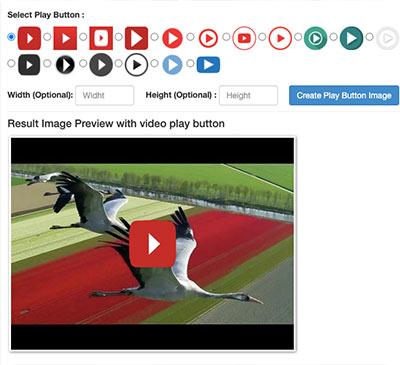 Screenshot of a web tool with different play button options to superimpose over an image.
