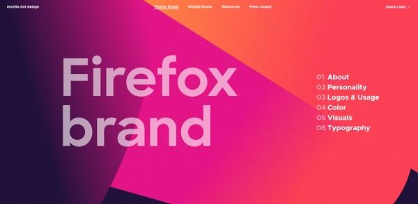 Der Brand Styleguide von Firefox.