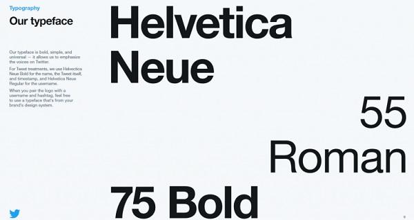 Schriftarten von Twitter.