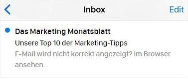 Beispiel für einen nicht genutzten Vorschautext bei einer E-Mail.