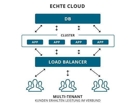 Schema einer Multi-Tenant-SaaS-Lösung.
