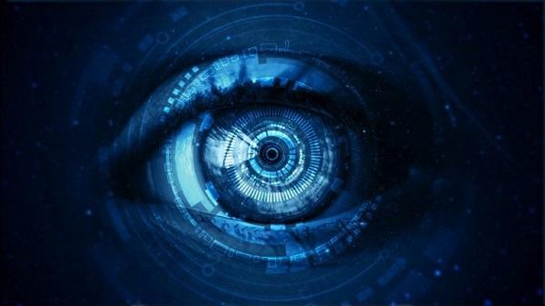 Ein digitales Auge, das wie eine Kameralinse aussieht.