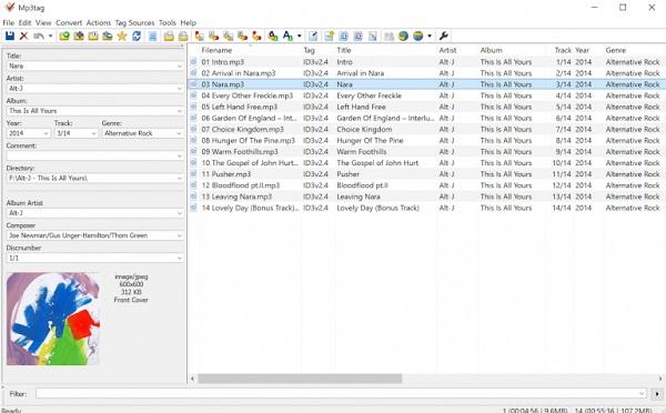 Eine Abbildung der Benutzeroberfläche der Software MP3Tag.