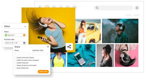 Headphone brand images in digital asset management library.