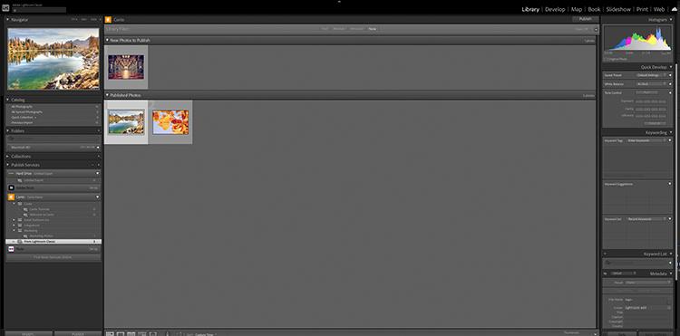 Ein Screenshot zeigt die Canto Integration mit Adobe Lightroom in der Praxis.