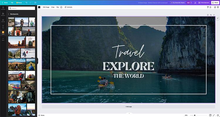 Ein Screenshot zeigt die Canto Integration mit Canva in der Anwendung.