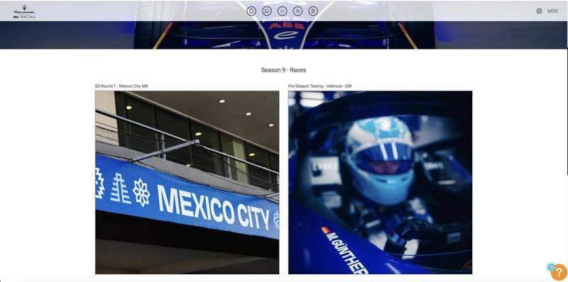 A screenshot showing how Maserati MSG Racing uses Canto portals to share digital assets.