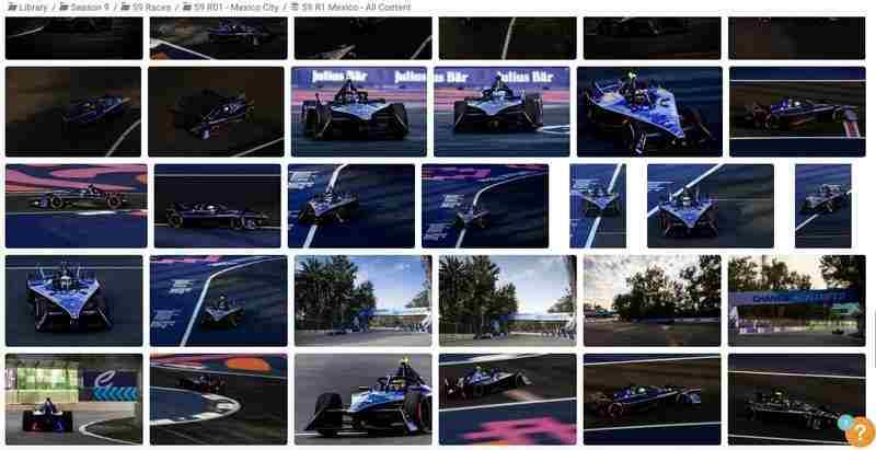 A screenshot of the Canto DAM library of Maserati MSG Racing.