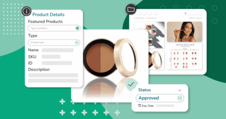 Assets einer Make-up-Marke, ein Styleguide und Digital Rights Management.