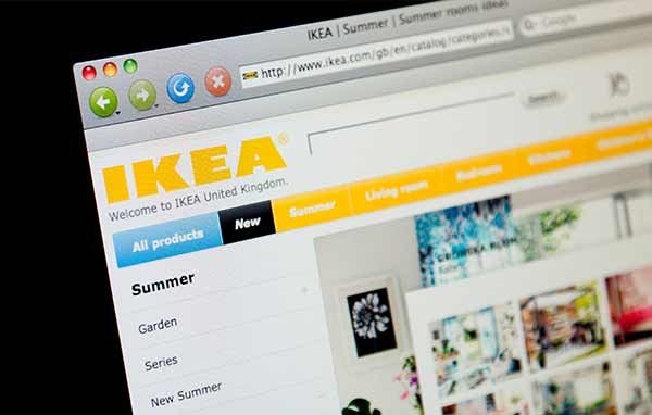 Die Webseite von IKEA.