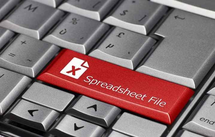 Ein Bild einer Tastatur, darauf eine Taste mit der Aufschrift "Tabellenkalkulation" in Englisch.