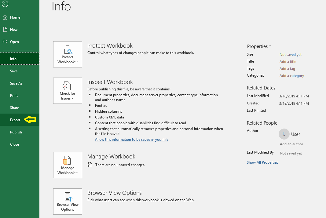 Ein Screenshot der Benutzeroberfläche von Excel.