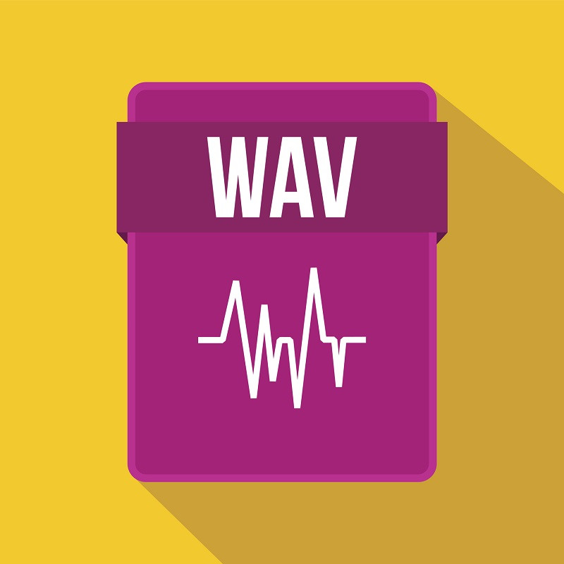Ein Dateisymbol für das WAV-Audioformat.