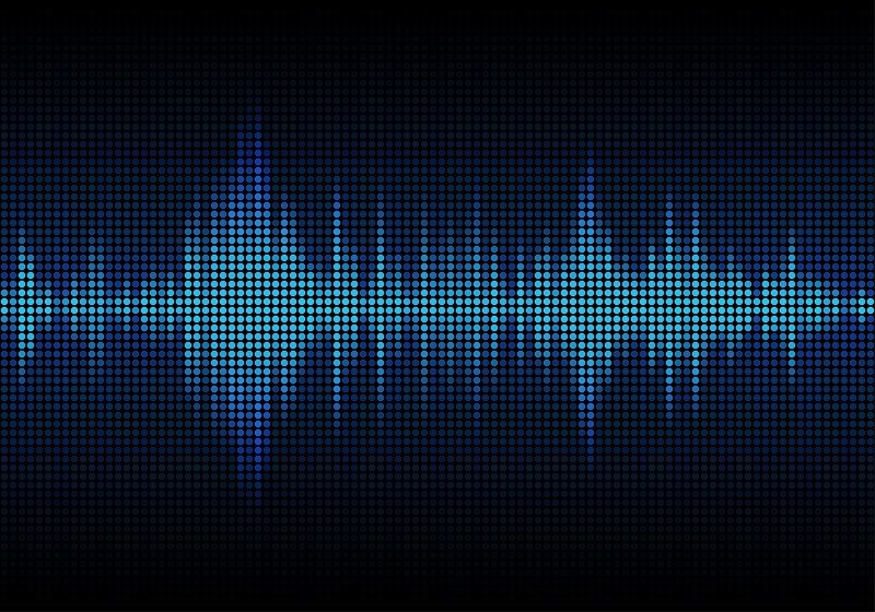Eine digitale Darstellung von Schallwellen, wie sie auch in Dateien im FLAC-Audioformat vorkommen.