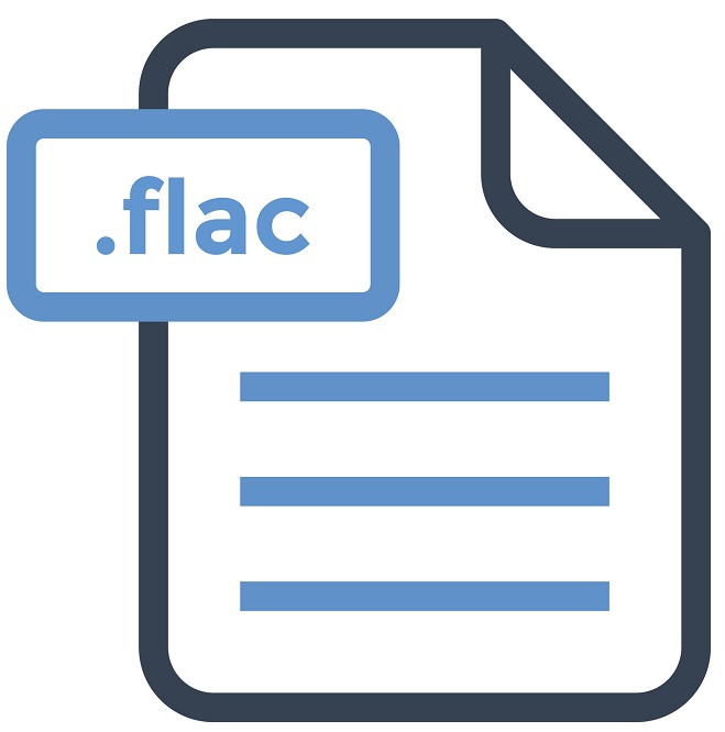 Das Symbol des Audio-Dateityps .FLAC.