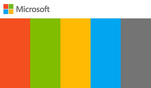 Das Farbschema von Microsoft.