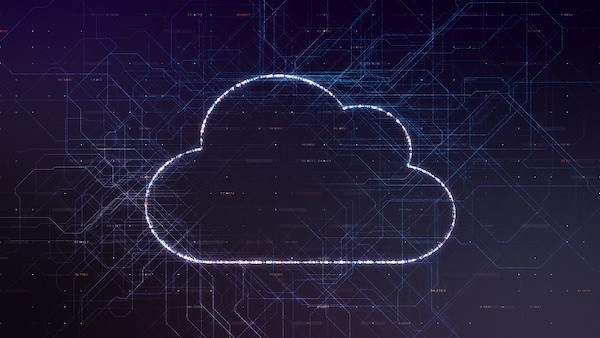 Darstellung einer digitalen Wolke, die symbolisch für Cloud-Speicher steht.