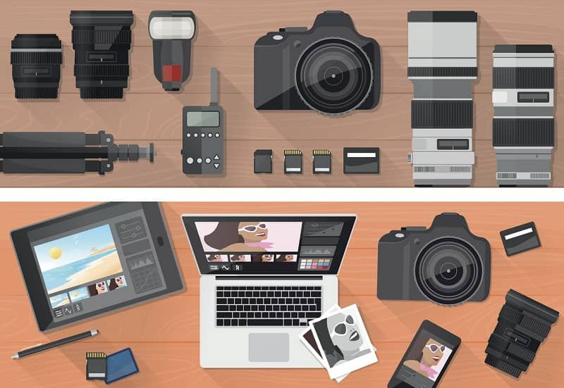 Eine Darstellung von Foto-Software im Animationsstil.