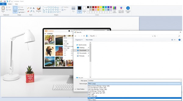Ein Screenshot der Anwendung Paint, mit der Sie Sie TIFF in PNG konvertieren können.