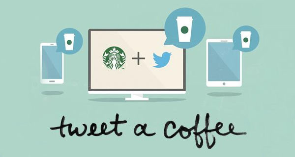 Eine Anzeige der Kampagne 'Tweet a coffee'.