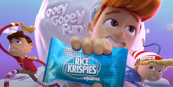 Eine Werbung für Rice Krispies Treats.
