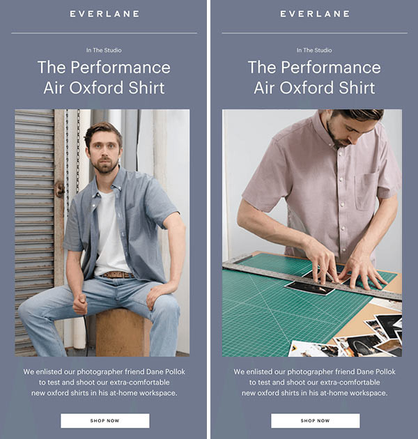 A/B-Test für ein Bild in einer E-Mail.
