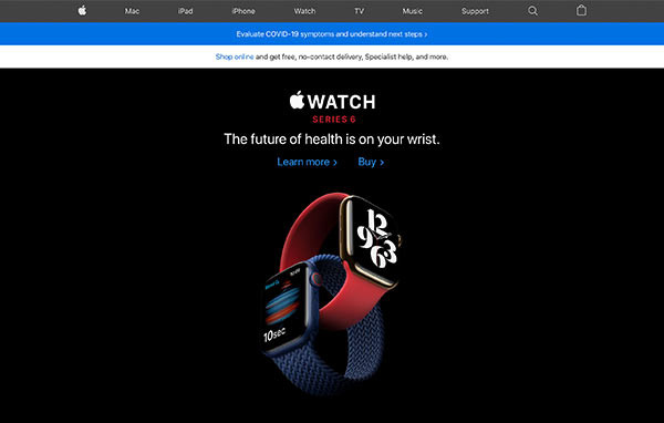 Die Webseite von Apple.