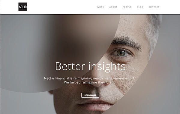 Eine Abbildung der Branding-Webseite von Solid.