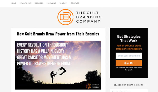 Der Blog von ‘Cult Branding’.