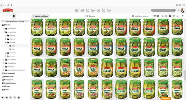 Screenshot von Canto in der Praxis beim Einsatz für Kulmbacher; es zeigt Produktabbildungen.