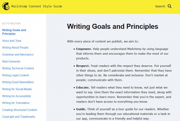 Der Mailchimp Styleguide.