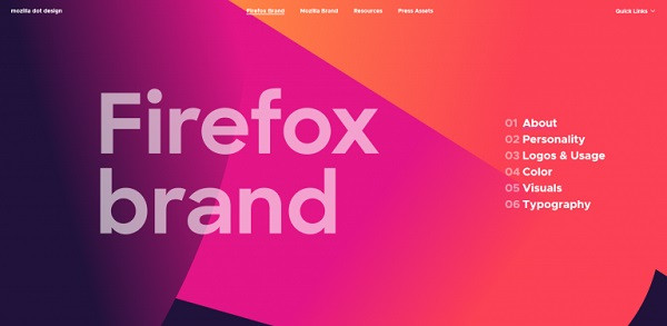 Der Brand Styleguide von Firefox.