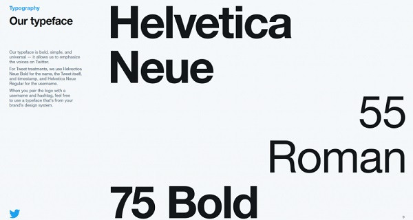 Schriftarten von Twitter.