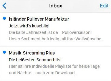 Beispiele für E-Mail-Betreffzeilen, die sich auf die Jahreszeit beziehen.