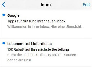 Beispiele für geradlinige E-Mail-Betreffzeilen.