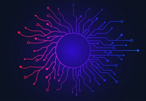 Eine detaillierte Darstellung einer digitalen Sonne.