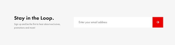 Minimalistisches E-Mail-Anmeldeformular mit nur einem Feld für die E-Mail.
