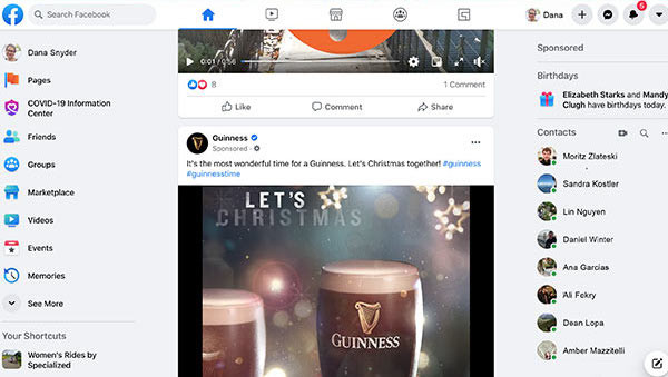 Screenshot einer Guinness-Werbung in einem Facebook-Feed.