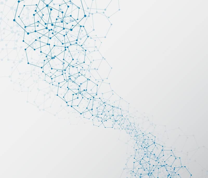 Digitale Datenpunkte mit unterschiedlichen Abständen zueinander.