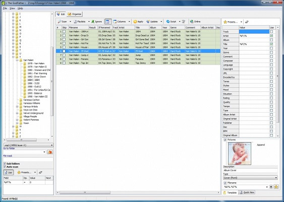 Die Benutzeroberfläche des MP3 Metadata Editor The GodFather.
