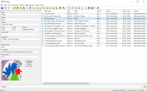 Eine Abbildung der Benutzeroberfläche der Software MP3Tag.