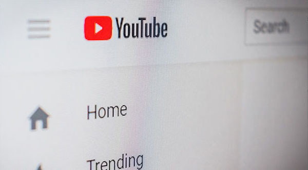 Das YouTube-Menü wird in einem Desktop-Browser angezeigt.