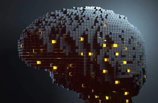 Eine Darstellung eines großen Datenclusters in Form eines Gehirns.