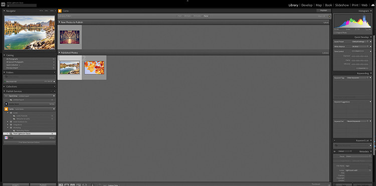 Ein Screenshot zeigt die Canto Integration mit Adobe Lightroom in der Praxis.