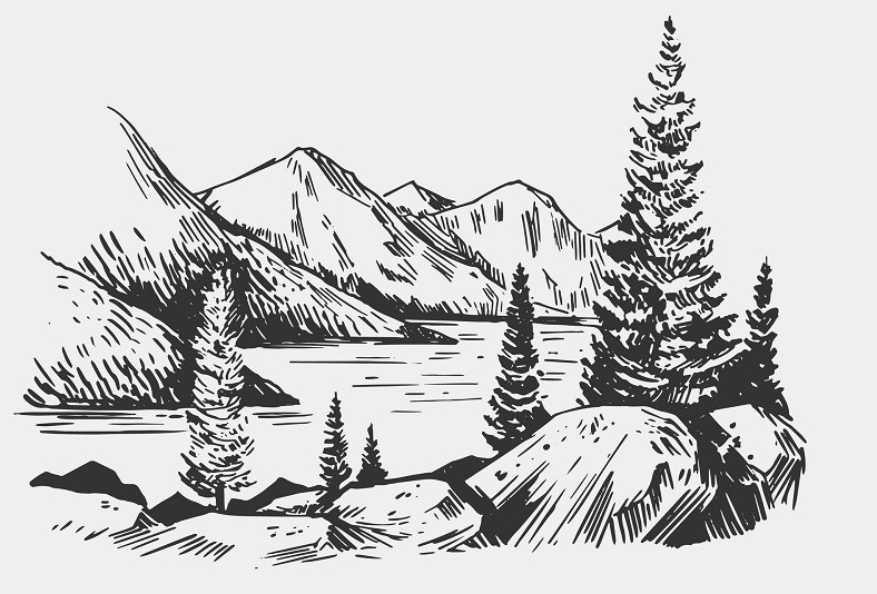 A picture of mountains.