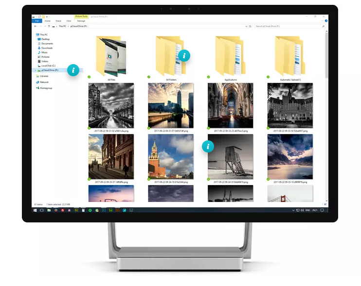 A screenshot of pCloud